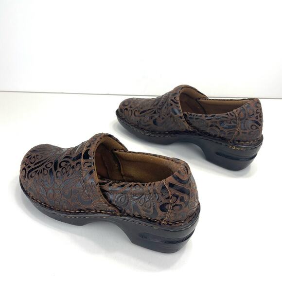 B.O.C Born Concept Nurse Clogs Size 7 Brown Printed Leather Comfort Platform - Picture 11 of 14